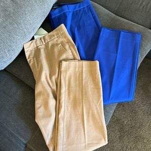 2 Pairs Banana Republic Ryan Pant | Women’s 14 | Royal Blue + Tan